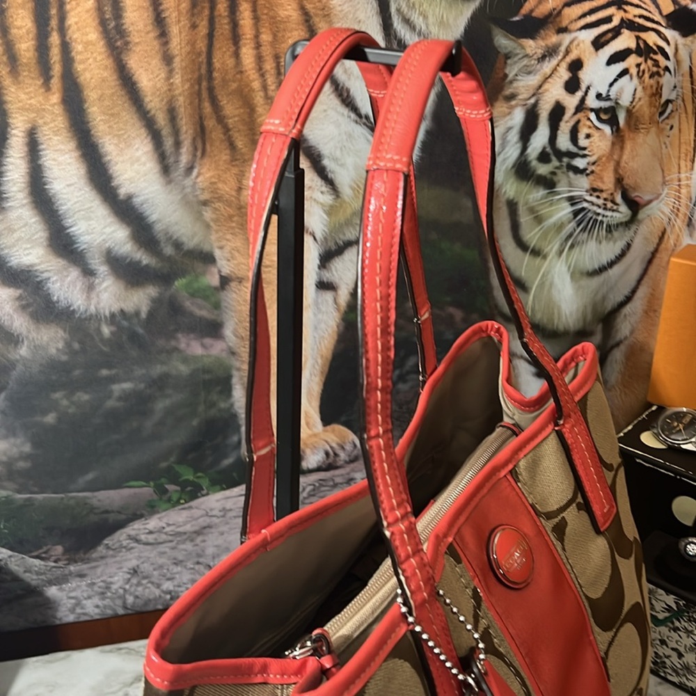 Coach Signature Stripe Carryall - Picture 7 of 16